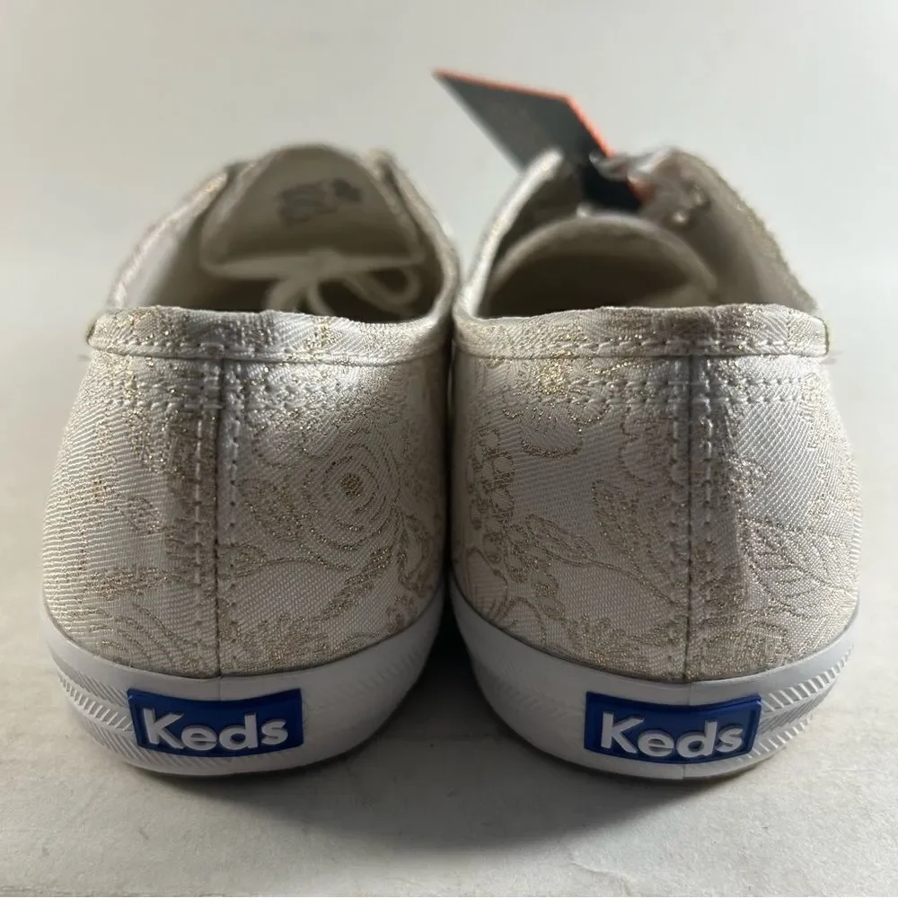 Keds X Rifle Paper Co Champion Women’s Shoes Sneakers White Gold Size 9.5 Wide - Picture 4 of 8